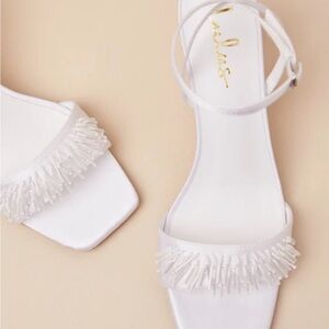 Lulu's Elegant White Beaded Sandals